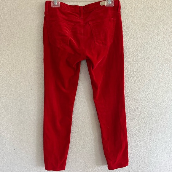 Ag Stevie Ankle Slim Straight Red Corduroy Pant - Picture 9 of 12